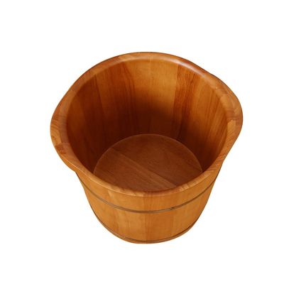 FLBT Wooden Foot Bath Bucket, Oak Foot Bath Barrel, Natural Solid-Wood Spa Tub (Without Cover)