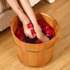 FLBT Wooden Foot Bath Bucket, Oak Foot Bath Barrel, Natural Solid-Wood Spa Tub (Without Cover) view 3