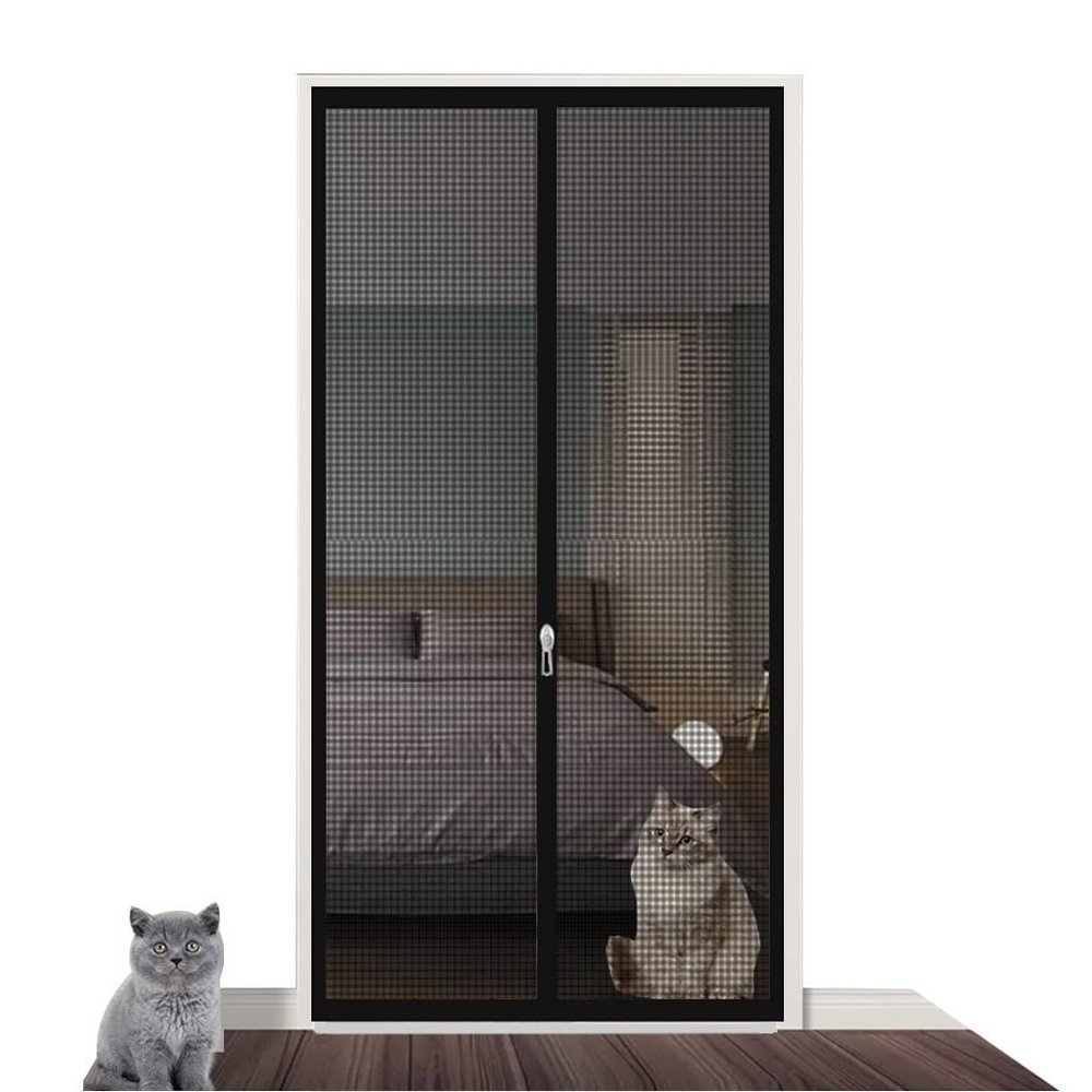 Pet Mesh Door with Zipper, Scratch-Resistant, No-Drill Divider