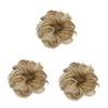 FRCOLOR 3-Piece Women's Fashion Bun Hairpieces with Elastic Scrunchies, Wavy Synthetic Hair Extensions view 1