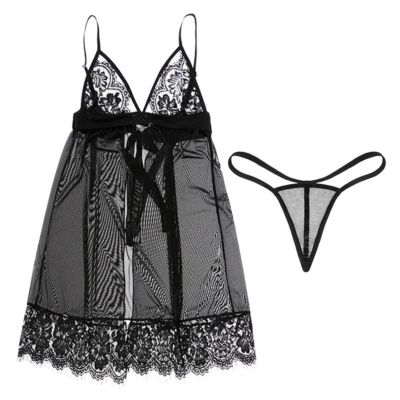 WEITING Sexy Women's Full-Yarn Lingerie, Wire-Free Lace, Black, Size S