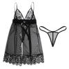 WEITING Sexy Women's Full-Yarn Lingerie, Wire-Free Lace, Black, Size S view 1