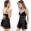 WEITING Sexy Women's Full-Yarn Lingerie, Wire-Free Lace, Black, Size S view 3