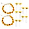 FRCOLOR 2-Piece Sunflower Headband Flower Crown Set with Hair Clips for Beach, Weddings, Parties and Special Occasions view 4