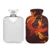 Flying Phoenix Pattern Hot Water Bottle with Cover, 2 L view 1