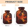 Flying Phoenix Pattern Hot Water Bottle with Cover, 2 L view 2