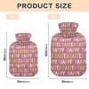 Pink Happy Easter Text Hot Water Bottle with Velvet Cover, 1 L view 2