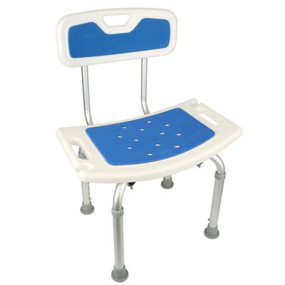 Shower Chair with Removable Backrest, Non-Slip, Height-Adjustable