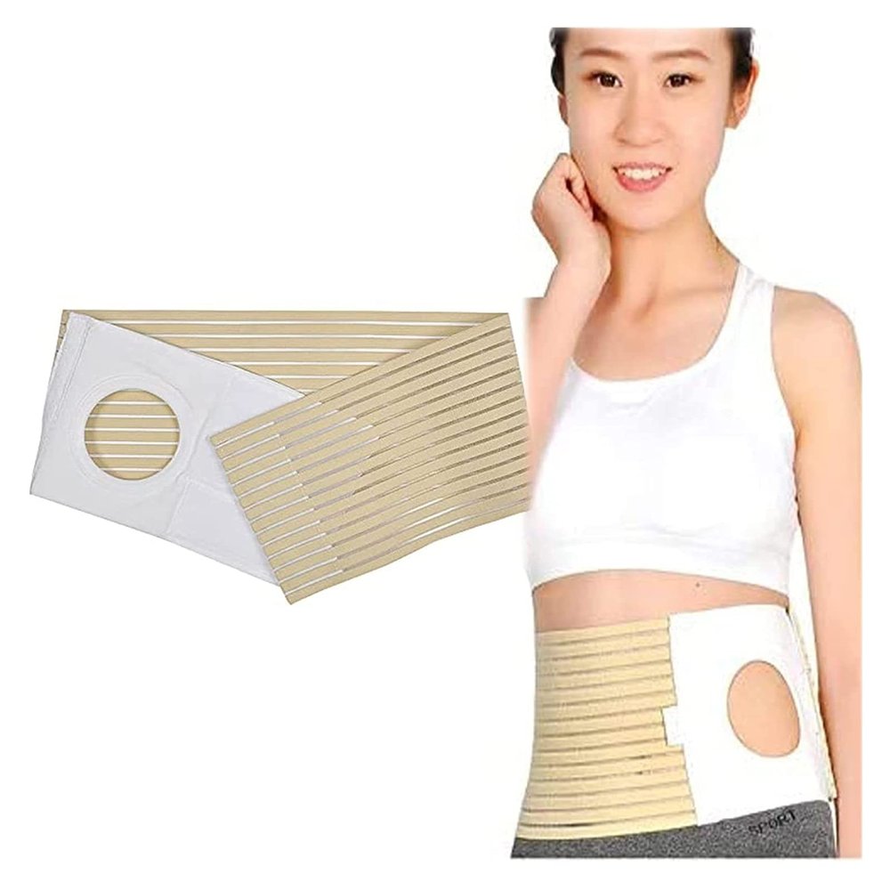 Samnuerly Unisex Stoma Support Belt with Stoma Opening
