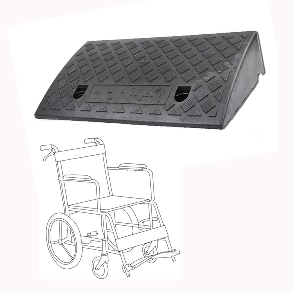 FREAZE Non-Slip Vehicle Threshold Ramp, Heavy-Duty Loading Ramp for Motorcycles, Cars, Wheelchairs, Trailers and Wheelbarrows, Portable Drive-On Wedge, Black, 49 x 27 x 12 cm