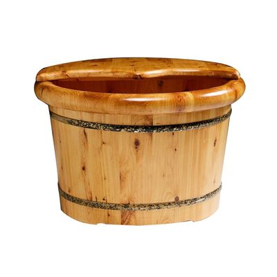 FLBT Wooden Cedar Foot Bath Bucket with Cover