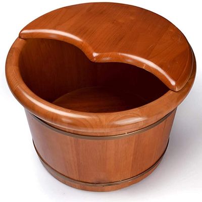 Oak Wooden Foot Bath Basin, 20 cm High
