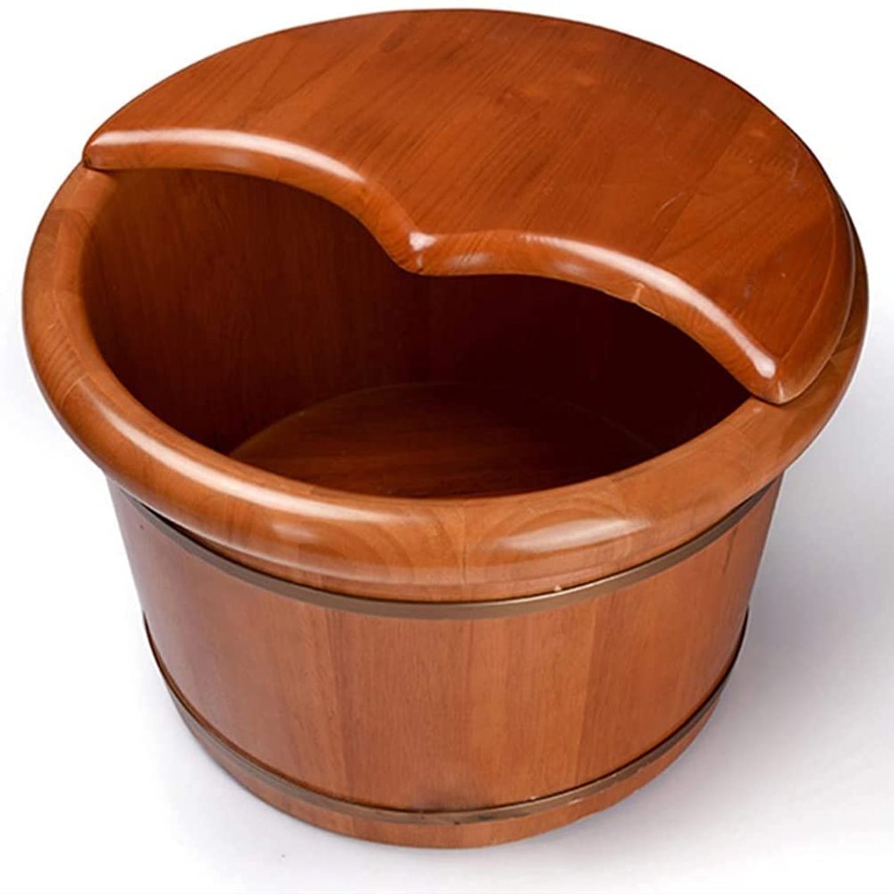 Oak Wooden Foot Bath Basin, 20 cm High