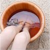 Oak Wooden Foot Bath Basin, 20 cm High view 4