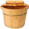 FLBT Wooden Foot Bath Bucket with Massager and Cover view 1