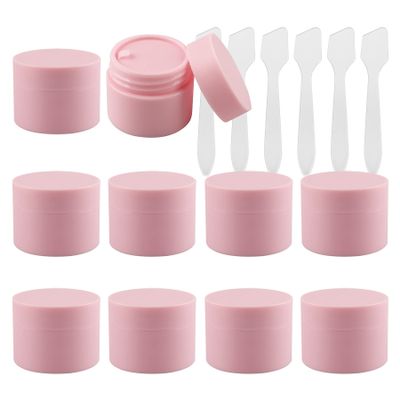 BPZXL 10-Pack 15 mL Pink Plastic Cosmetic Jars with Screw Lids
