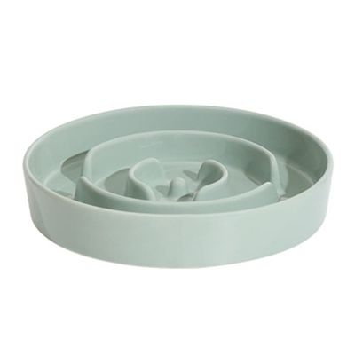 Koomuao Anti-Gulping Ceramic Cat & Dog Bowl with Stand, Light Green