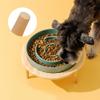 Koomuao Anti-Gulping Ceramic Cat & Dog Bowl with Stand, Light Green view 3