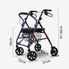 Senior Rollator with Drive Wheel, Upright Posture, Lightweight Aluminum, 4-Wheel Walker, Blue view 4