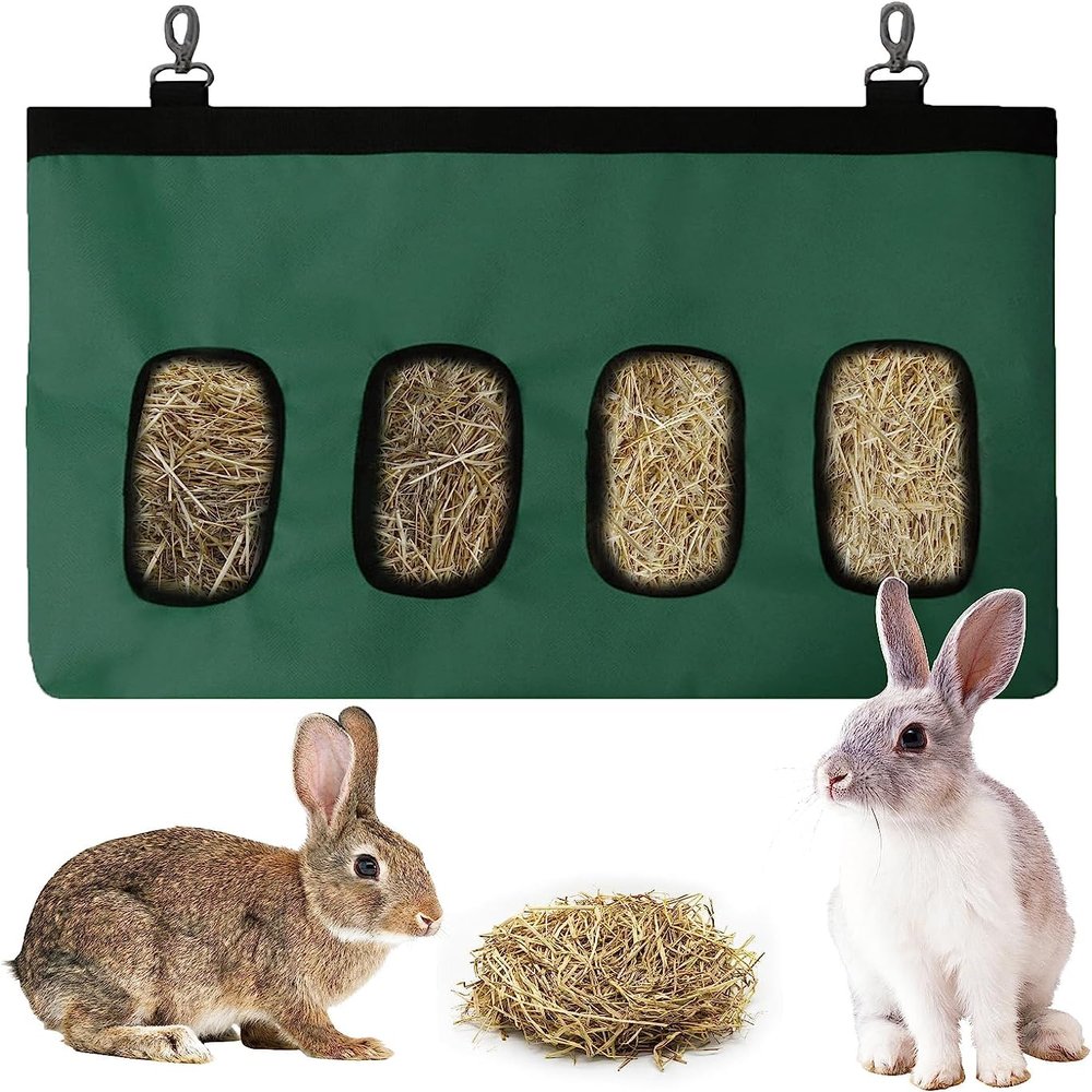 Norhogo 4 Window Hay Feeder Bag for Small Animals