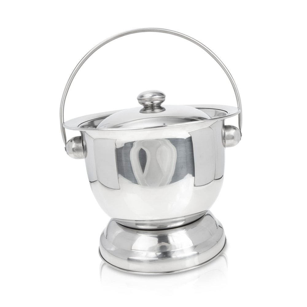 Warmhm Portable Stainless Steel Bedpan with Lid and Handle for Seniors and Children