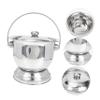 Warmhm Portable Stainless Steel Bedpan with Lid and Handle for Seniors and Children view 2