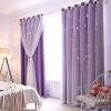 iyoimono 2-Piece Star Girls' Blackout Voile Curtains, Purple Gradient, 160 × 132 cm (H × W) view 1