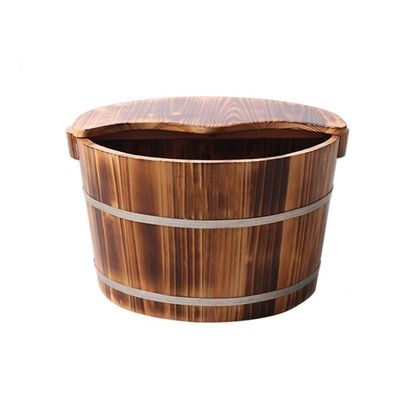 FLBT Wooden Foot Bath Bucket, Large Foot Soak Basin, Size B