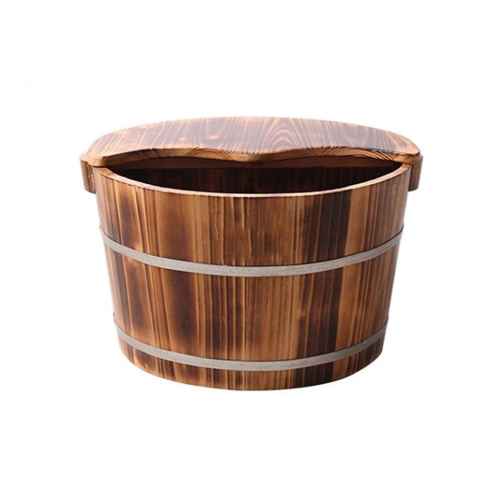 FLBT Wooden Foot Bath Bucket, Large Foot Soak Basin, Size B