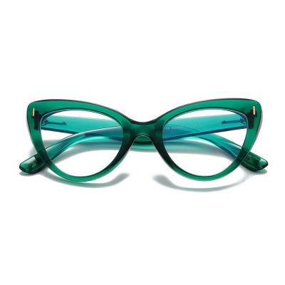 Hubeye Cat-Eye Reading Glasses for Women, Fashionable Large Frame, Blue-Light-Resistant, with Glasses Case, +2.50