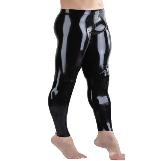Men's Rubber Skinny Latex Leggings, 3D Cut, Customizable