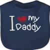 Shirtracer Baby Bib – “I Love My Daddy” – Navy Blue view 1