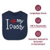 Shirtracer Baby Bib – “I Love My Daddy” – Navy Blue view 4