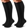 Zippered Compression Socks, Closed Toe, 15–20 mmHg, Knee-High, 2 Pairs, Black, 2XL view 1