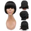 Straight Human Hair Wig with Bangs, Cute Cut, 100% Human Hair, A2, 14 Inch view 4