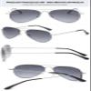 Lanomi Pilot Bifocal Reading Glasses for Men and Women, Metal Frame, Blue-Light Filter, UV400, Silver/Grey view 3