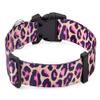 Mihqy Adjustable Dog Collar, Soft Bohemian Floral Geometric Design, Pink Leopard, XS view 1