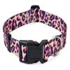 Mihqy Adjustable Dog Collar, Soft Bohemian Floral Geometric Design, Pink Leopard, XS view 2