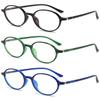 VEVESMUNDO Round Retro Blue Light Blocking Reading Glasses for Women and Men, 3-Piece Set, +1.0 view 1