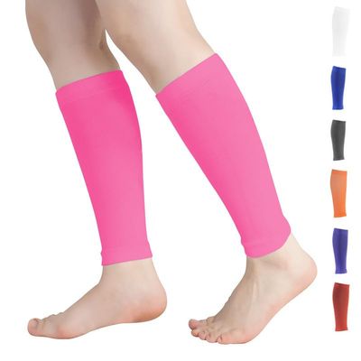 Novetec Calf Compression Sleeves for Men and Women (20–30 mmHg), Support for Running, Cycling, Shin Splints, Travel (Pink, M)