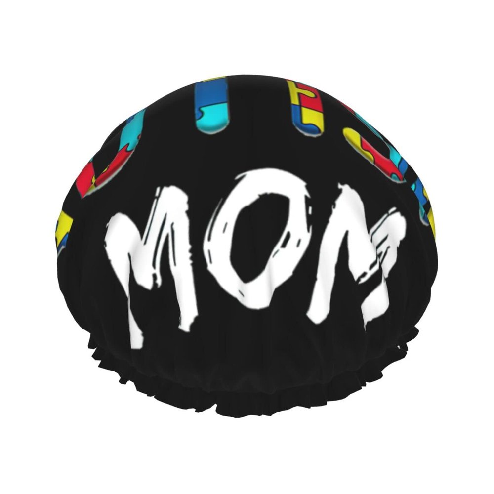 Proud Autism Mom Awareness Reusable Long Hair Shower Cap