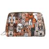 VUCEMI Pet Clutch Cosmetic Bag for Cats and Dogs, Cartoon Print, PVC Leather, White/Opulent Garden, One Size view 1