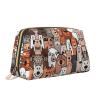 VUCEMI Pet Clutch Cosmetic Bag for Cats and Dogs, Cartoon Print, PVC Leather, White/Opulent Garden, One Size view 2