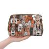 VUCEMI Pet Clutch Cosmetic Bag for Cats and Dogs, Cartoon Print, PVC Leather, White/Opulent Garden, One Size view 4