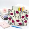 PAZIMIIK Flat Makeup Bag for Purse, Zippered Cosmetic Pouch, Poppy Beige, 10 x 7 in view 2