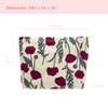 PAZIMIIK Flat Makeup Bag for Purse, Zippered Cosmetic Pouch, Poppy Beige, 10 x 7 in view 3