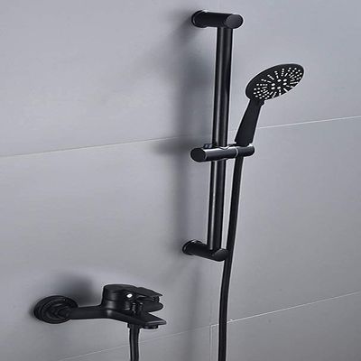 ZLCO Faucet, Bathroom Shower System with Shelf Bathtub Faucet, Hand Shower and Spout, Rain Shower Mixer Set with Showerhead, Black Finish Set/I Present