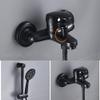 ZLCO Faucet, Bathroom Shower System with Shelf Bathtub Faucet, Hand Shower and Spout, Rain Shower Mixer Set with Showerhead, Black Finish Set/I Present view 4