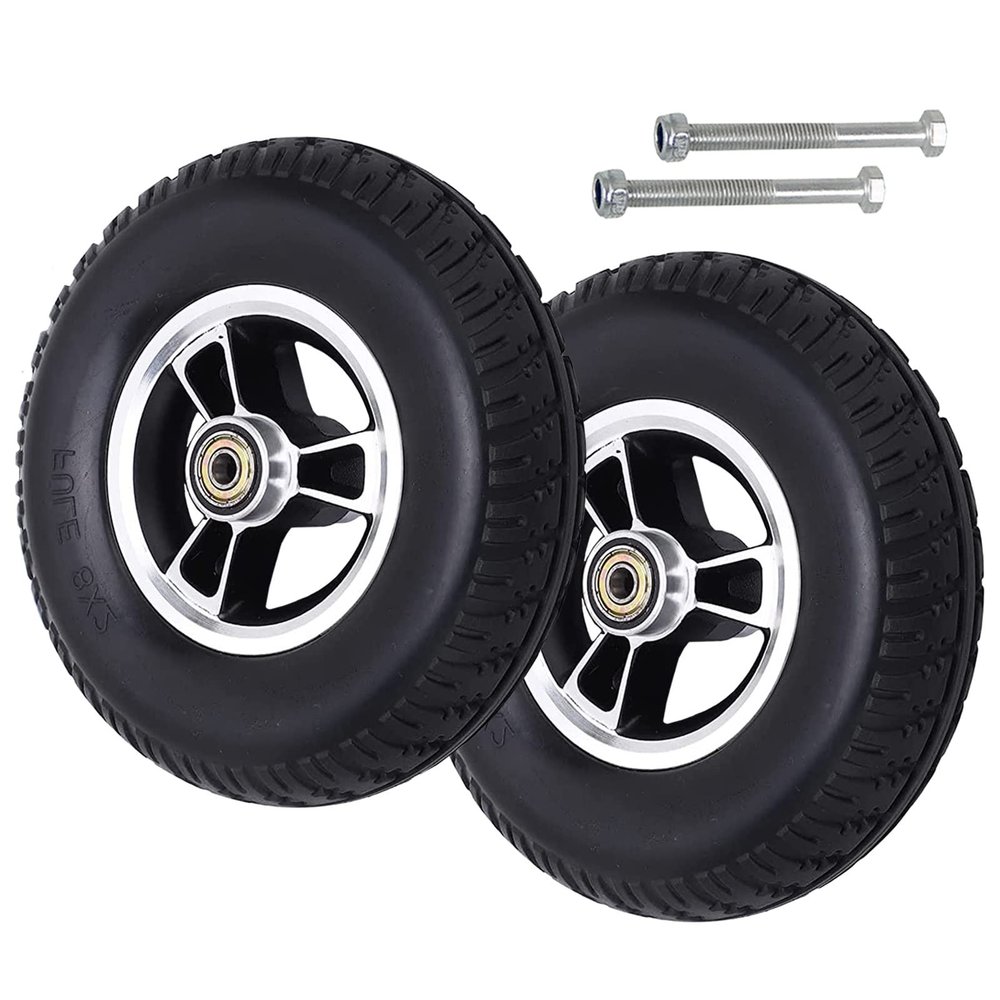 SAGIDAR Replacement Wheelchair Caster Wheels, 15/18 cm, Black, 2-Pack