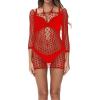 WSZJLN Women's Sexy Mesh Fishnet Babydoll Lingerie, Sheer Mini Nightdress Pajamas, Green, One Size view 3